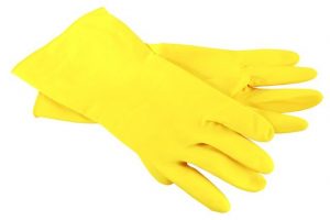 yellow gloves
