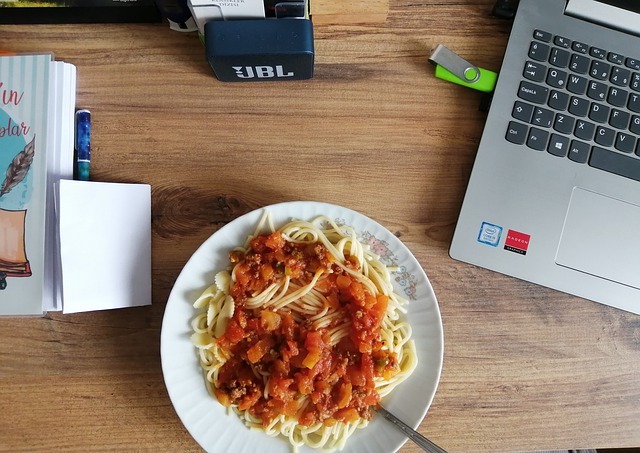 food at desk