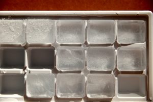 ice in a freezer